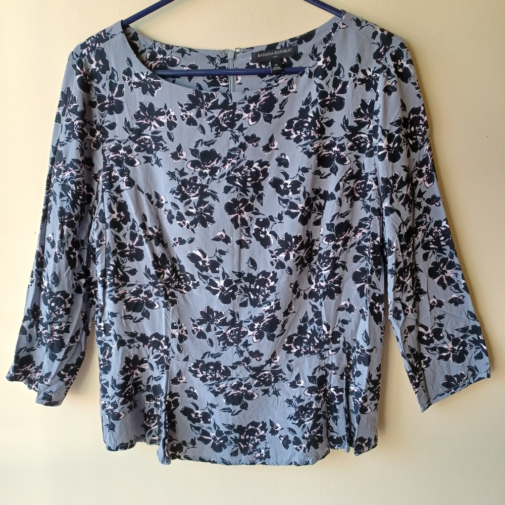 Banana Republic Floral Peplum Blouse